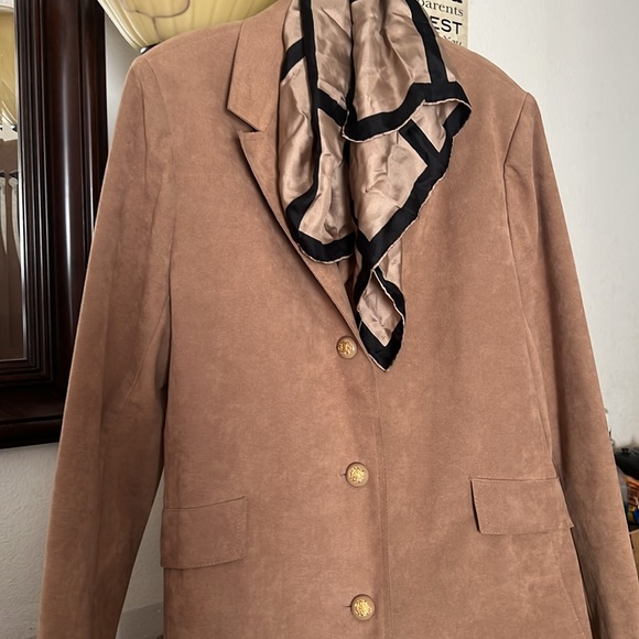 Amazing ULTRA SUEDE AMHERST COLLECTION Tan Long Duster Jacket - Picture 2 of 10